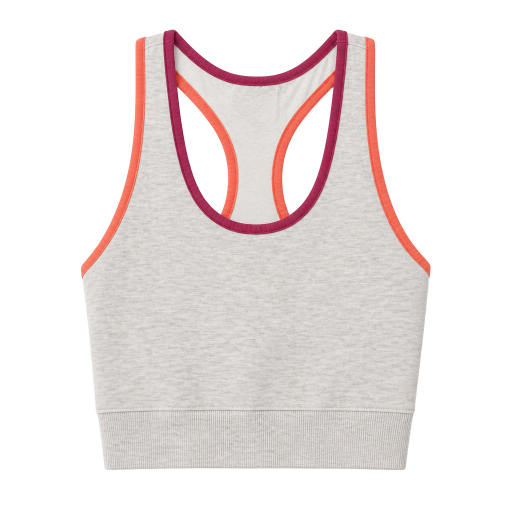 Ocean Drive Women's Size S Heathered Racerback Sports Bra Crop Top 1
