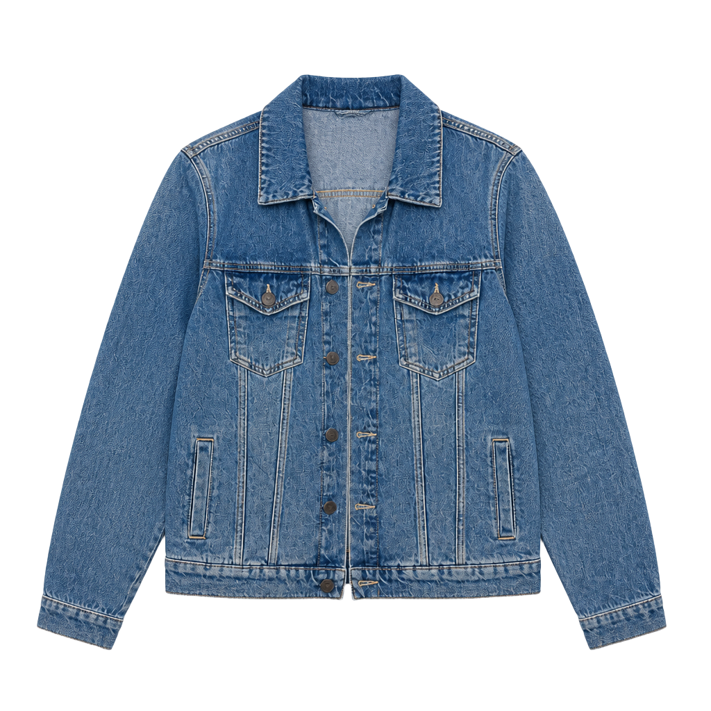 Topman Classic Denim Trucker Jacket in Medium Blue Wash 1