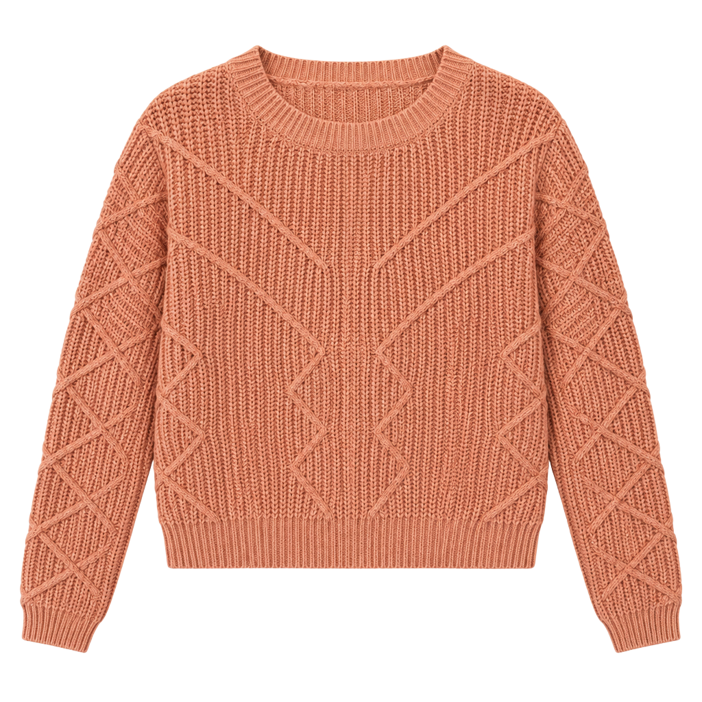 Fashion Nova Cable Knit Crop Sweater Size M Pink 1