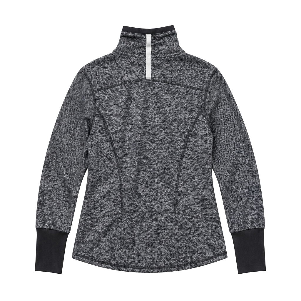 Athletic Works Women's Gray Herringbone Quarter Zip Pullover Fleece 1