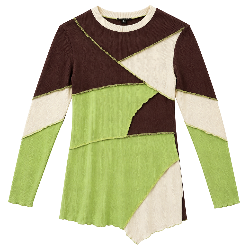 Fashion Nova Corita Colorblock Mini Dress Size XS Green Combo 1