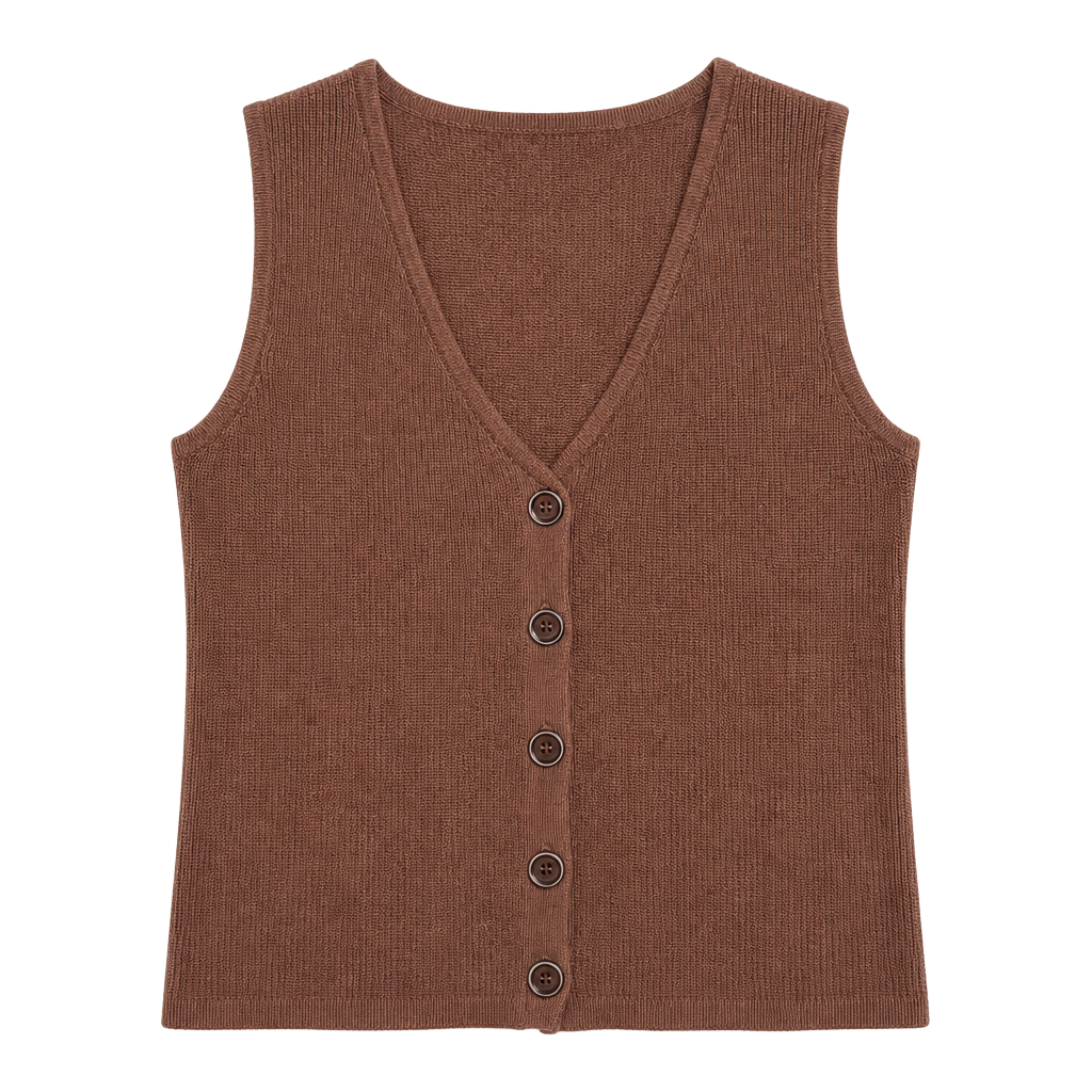 The Workshop Brown Button-Front Knit Sweater Vest 1