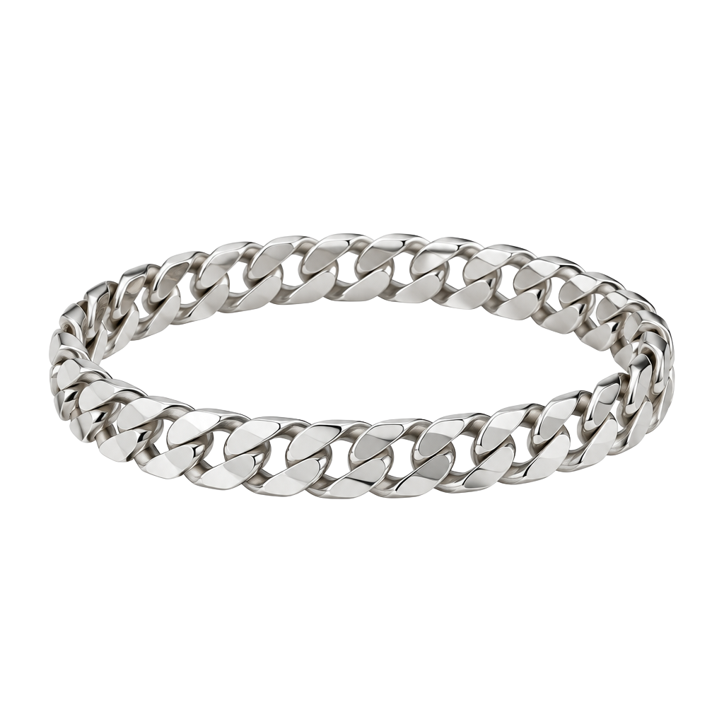 Vintage Sterling Silver Curb Link Unisex Bracelet - 1