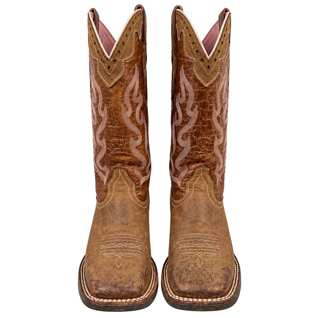 ARIAT Crossfire Caliente Weathered Brown Leather Boots Women's Sz 6.5 1