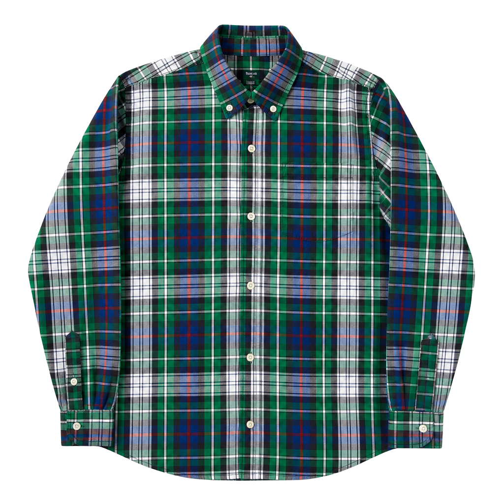 GapKids Regular Fit Green Plaid Long Sleeve Button-Down Shirt 1