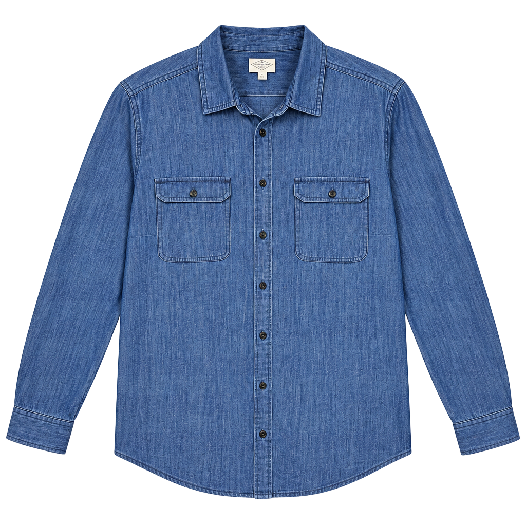 St. John's Bay Denim Long Sleeve Shirt Size XL Blue 1
