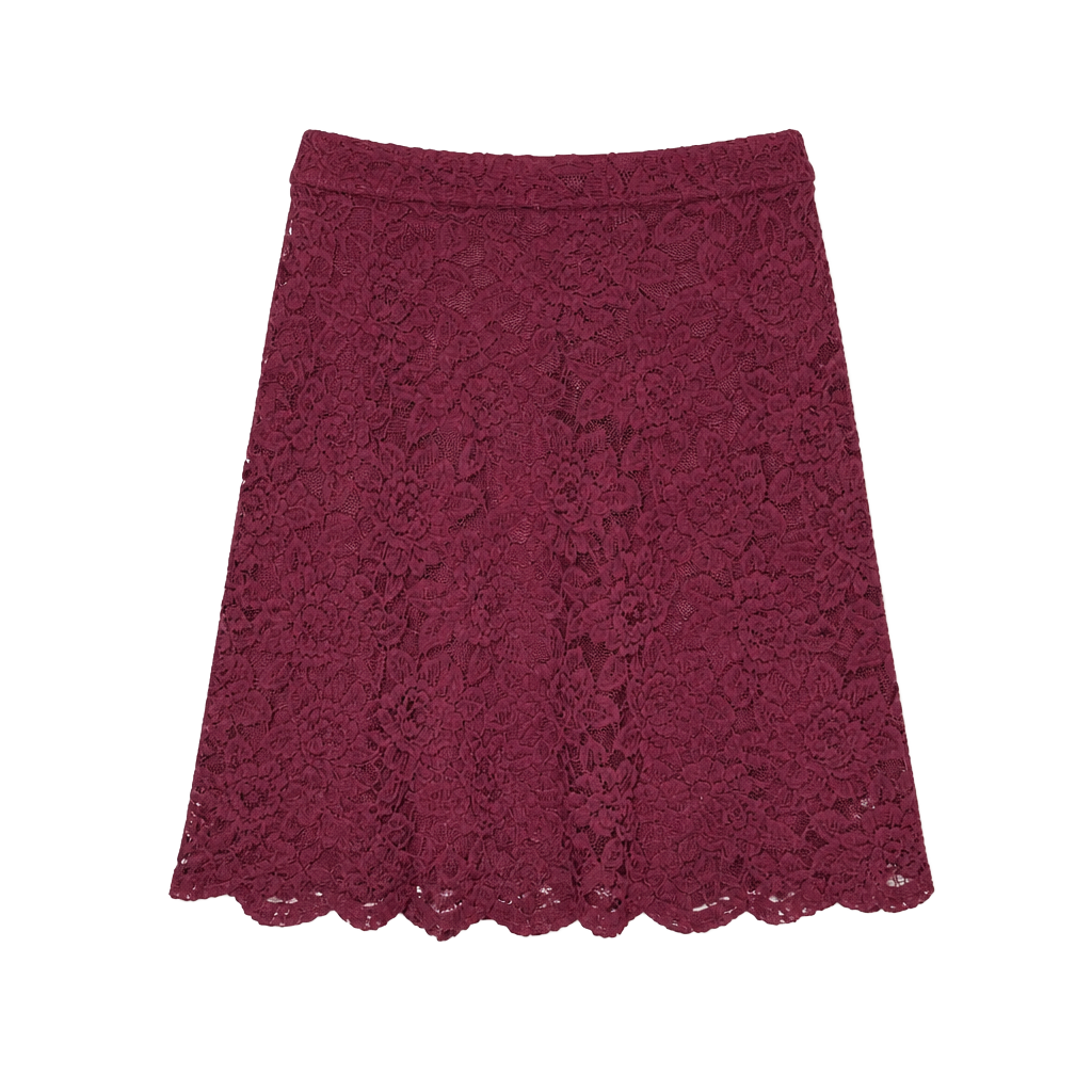 American Rags Skirt Medium Lace Lined High Low Burgandy Zip Back Fairy Goth 1