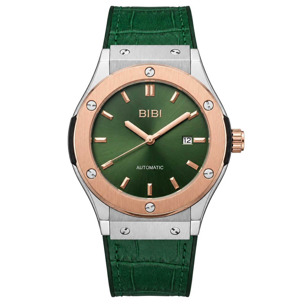 Bibi Automatic Limited Edition Green Dial Leather Strap Watch 1