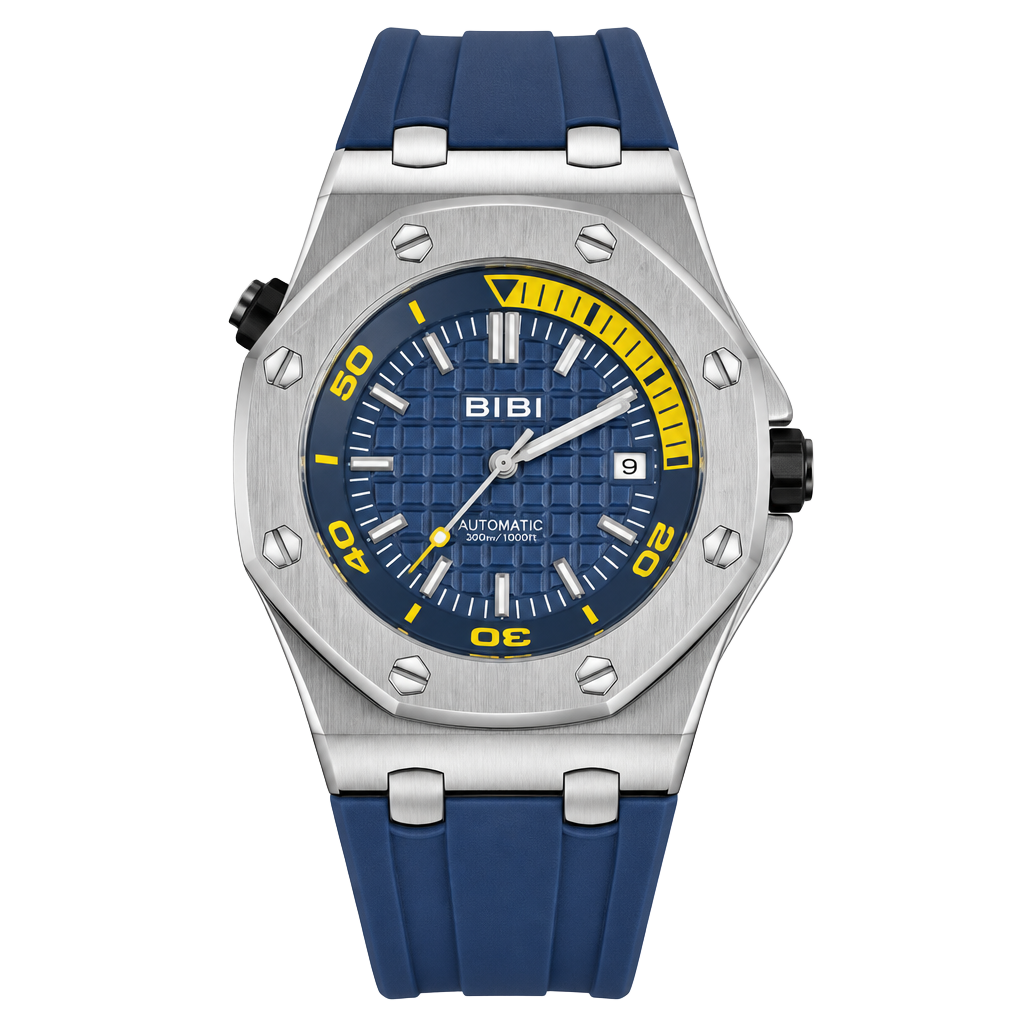 BIBI Luxury Watch Automatic Blue Rubber Strap 1