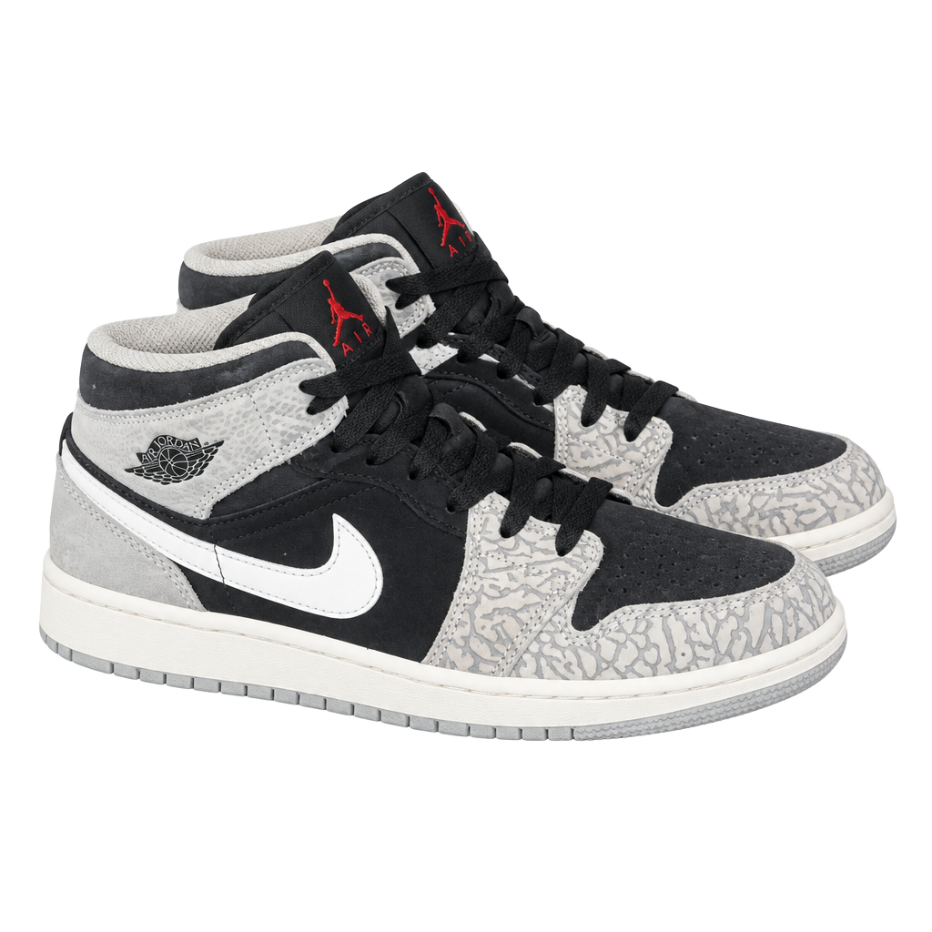 Jordan 1 Mid SE 'Elephant Toe' - Air Jordan - black/white/light smoke grey 1