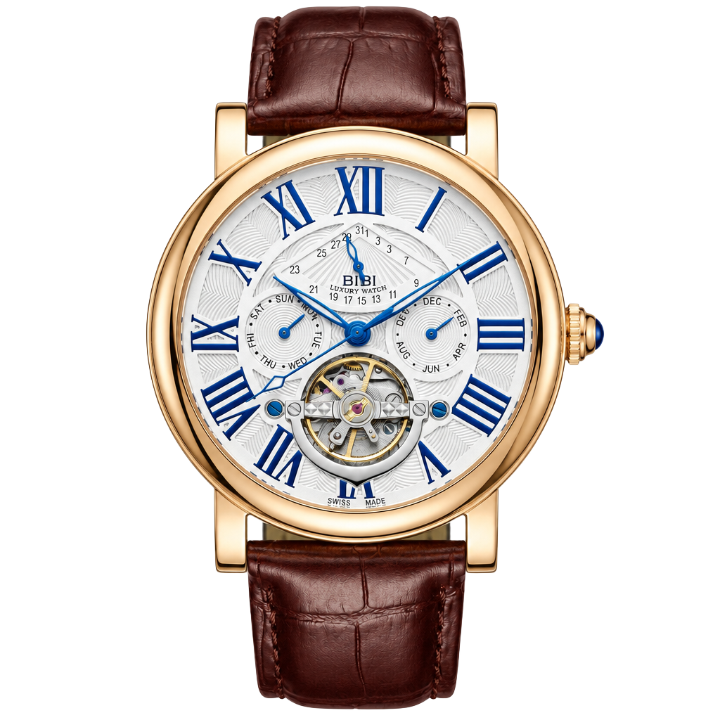 Bibi Luxury Swiss Automatic Mechanical Brown Leather 1