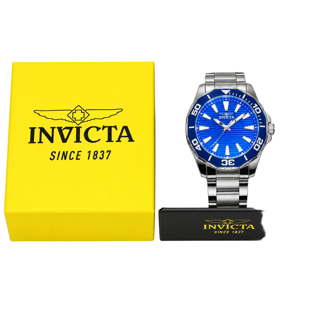 Invicta Diver Meridian Men's Watch 46mm Steel with Blue Bezel 1