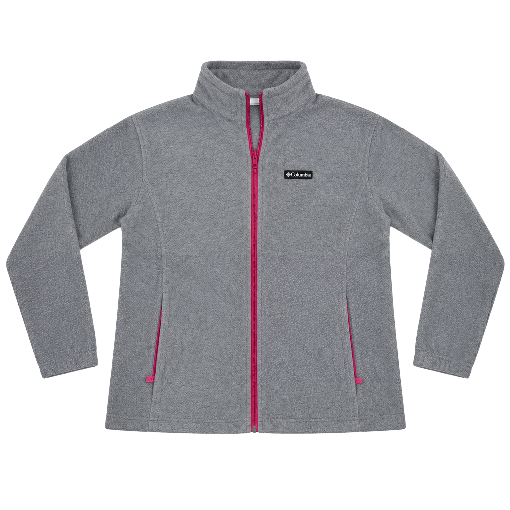 Columbia Full Zip Fleece Jacket Size 3X Gray Pink 1