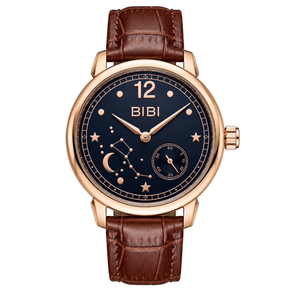 Bibi Constellation Automatic Rose Gold Leather Watch 1