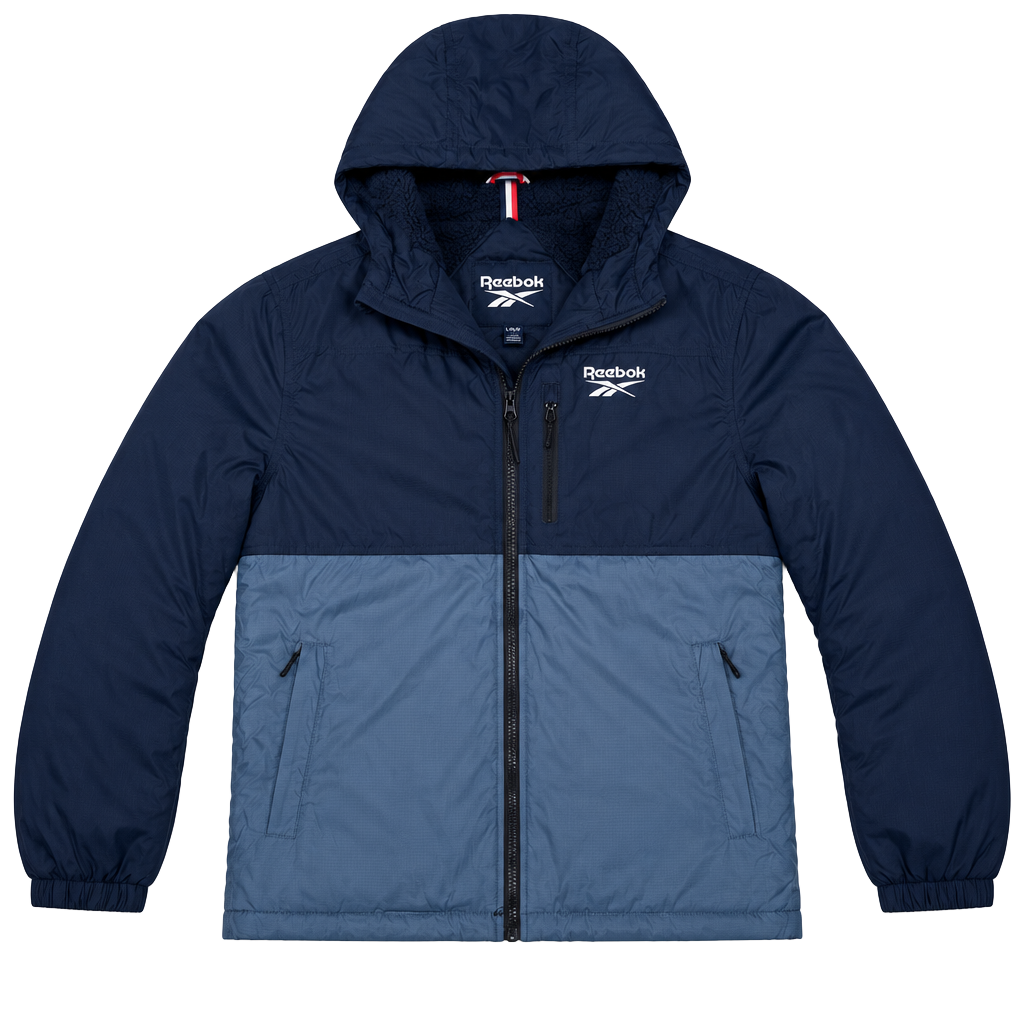 Reebok Hooded Jacket Size L Navy Blue 1