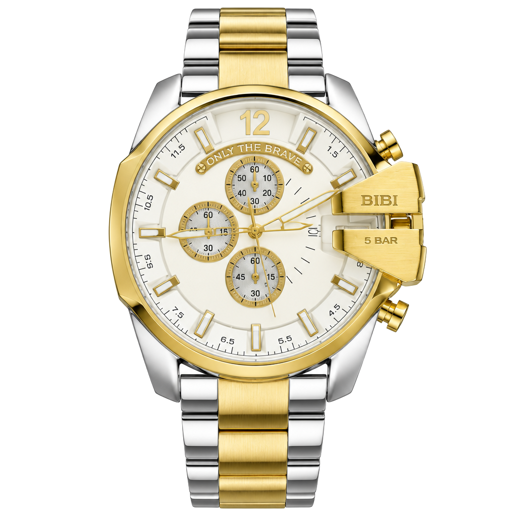 BIBI Luxury Watch Two-Tone Gold and Silver Chronograph 1