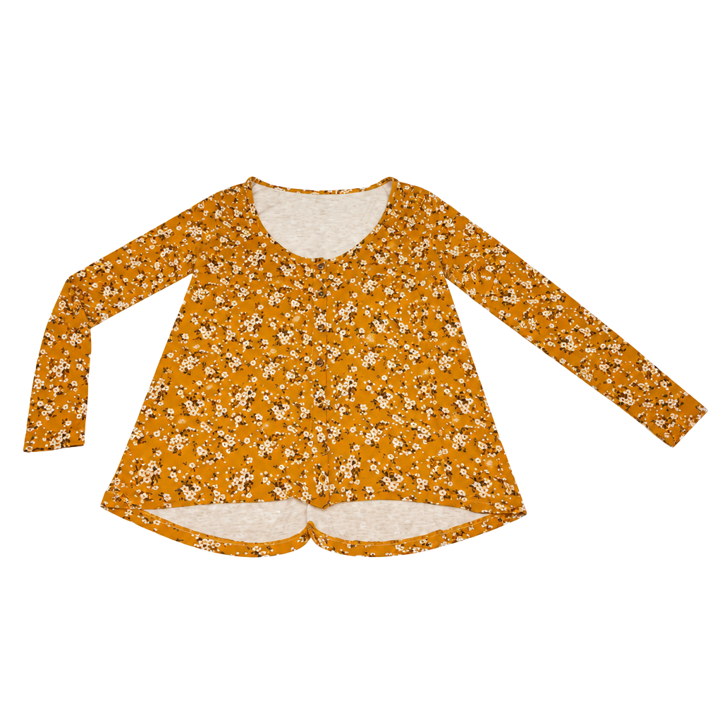 American Eagle Earthy Boho GranolaGirl Floral Henley Top XS 1