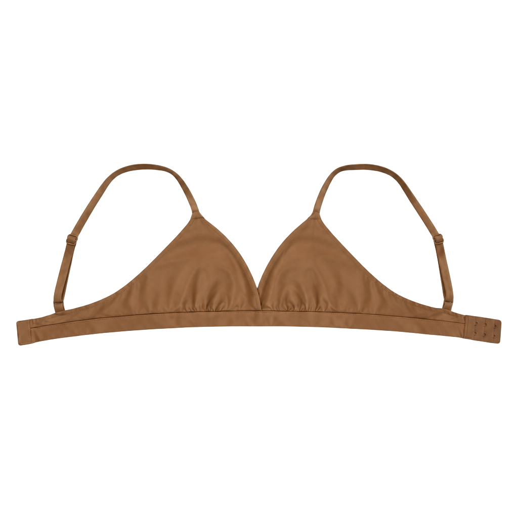 Quince Second Skin Crossover Tan Bralette Small 1