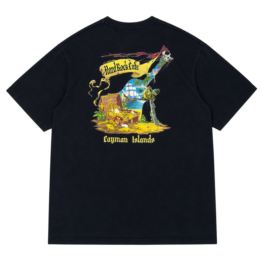 🔥 Vintage Hard Rock Café Cayman Islands Pirate Tee 🔥
🏴☠️ Set sail in style with this dope vintage Hard Rock Café shirt featuring an epic pirate-themed graphic! Treasure chests, swords, and a legendary ship make this a must-have for coll 1