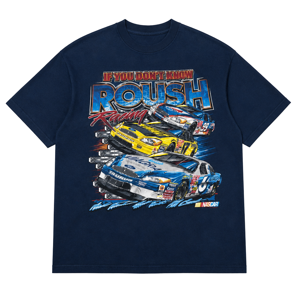 ποΈ Vintage Y2K Roush Racing NASCAR Tee β XXL Alstyle π
π₯ Bold, graphic-heavy vintage 2001 Roush Racing NASCAR tee featuring legendary Ford Taurus race cars and drivers! This double-sided print is packed with high-energy racing graphics that 1