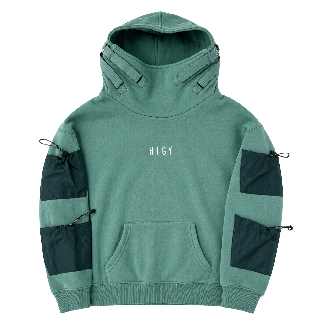 MFCT HTGY High Collar Techwear Hoodie Size XL Green 1
