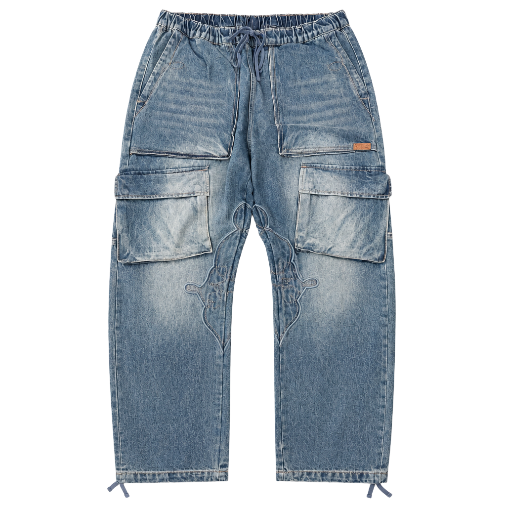 Billionaire Boys Club Bronco Cargo Jeans Size XXL Blue Denim 1