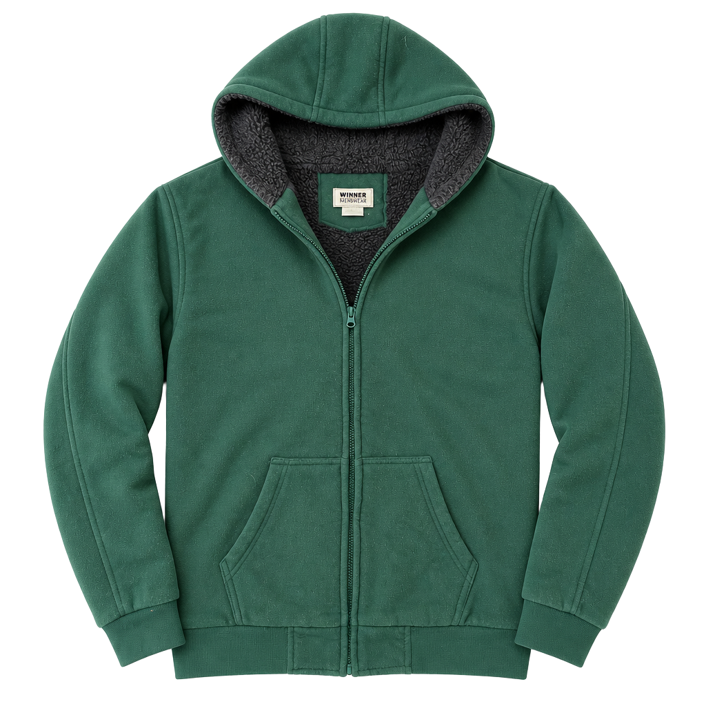 Duke Ultimate Sweatshirt Haband Exclusive Green Sherpa Lined Full Zip Hoodie 1