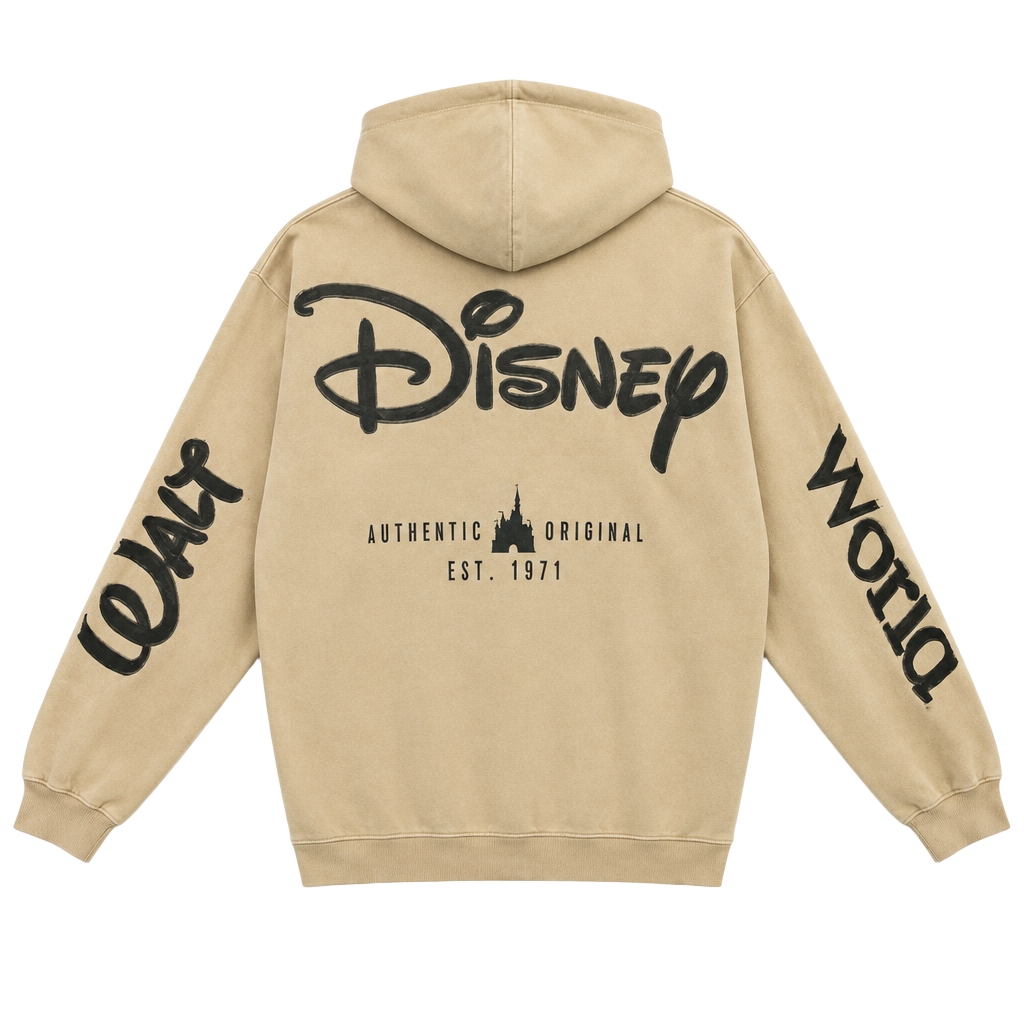 Disney Walt Disney World Zip Up Hoodie XL Tan 1