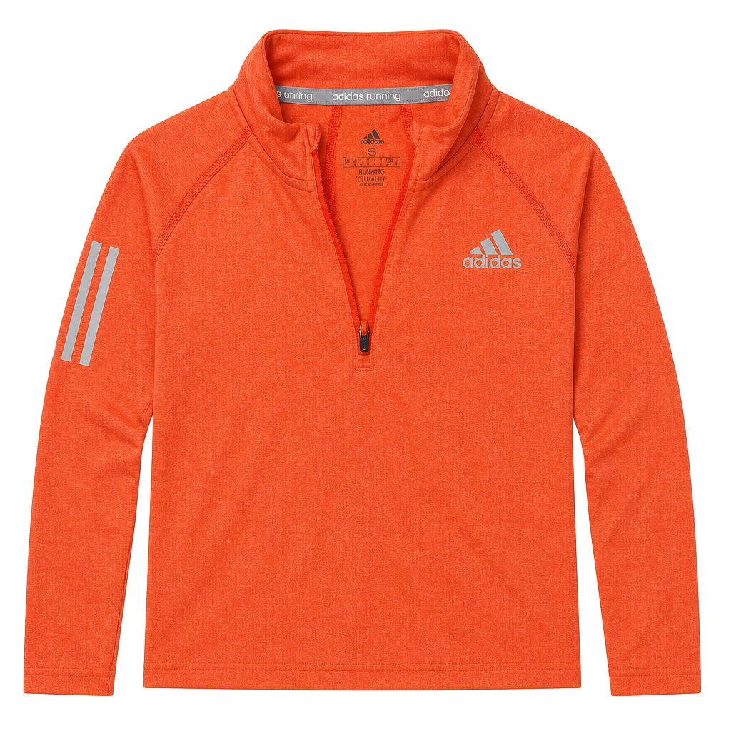 ADIDAS Womens Zip Neck Pullover Tracksuit Top size small Orange 1