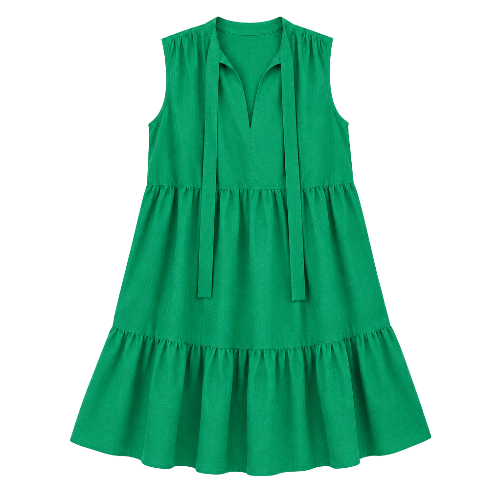 Maeve by Anthropologie Tiered Dress Size Medium Green Sleeveless Mini 1