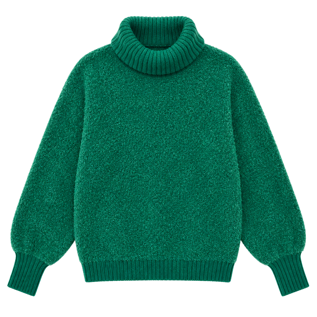 Free People Ottoman Slouchy Turtleneck Sweater Size L Green 1
