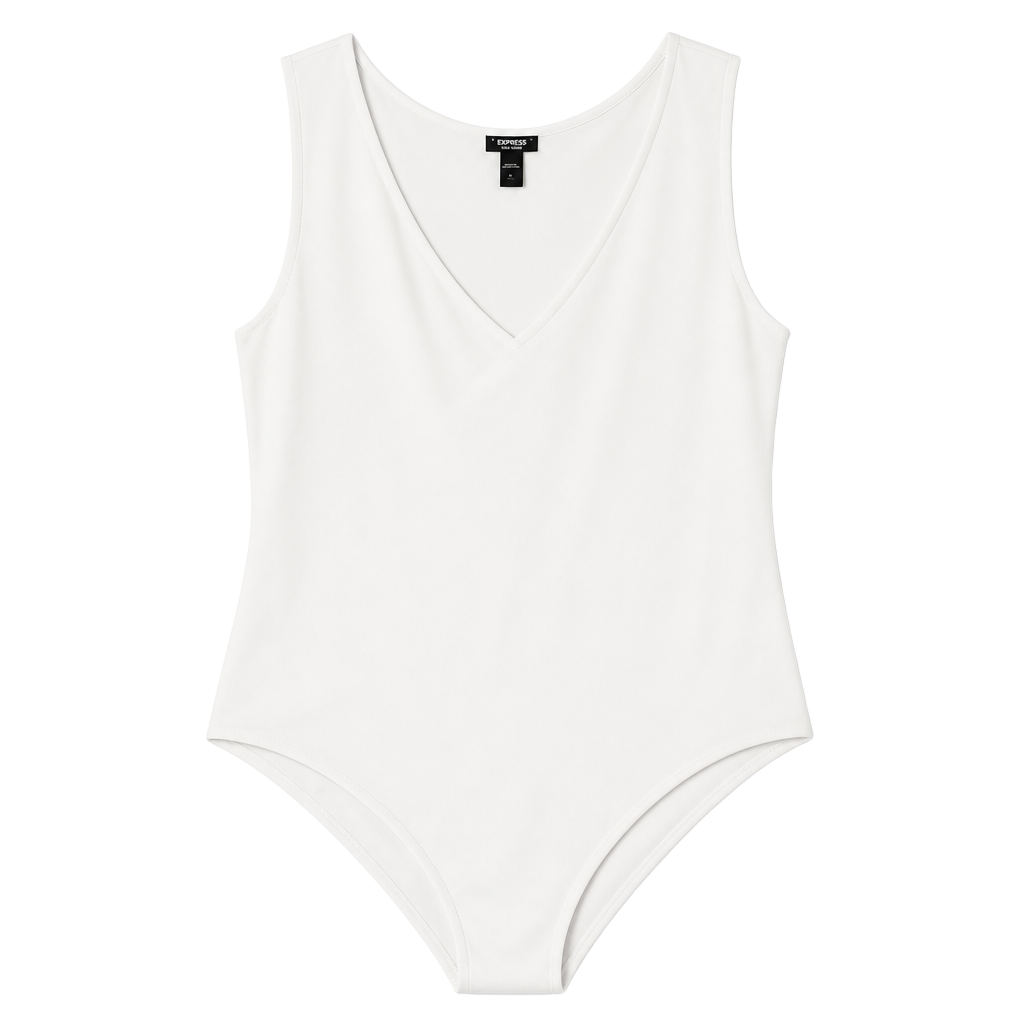 Express Body Contour Compression Bodysuit White XL 1