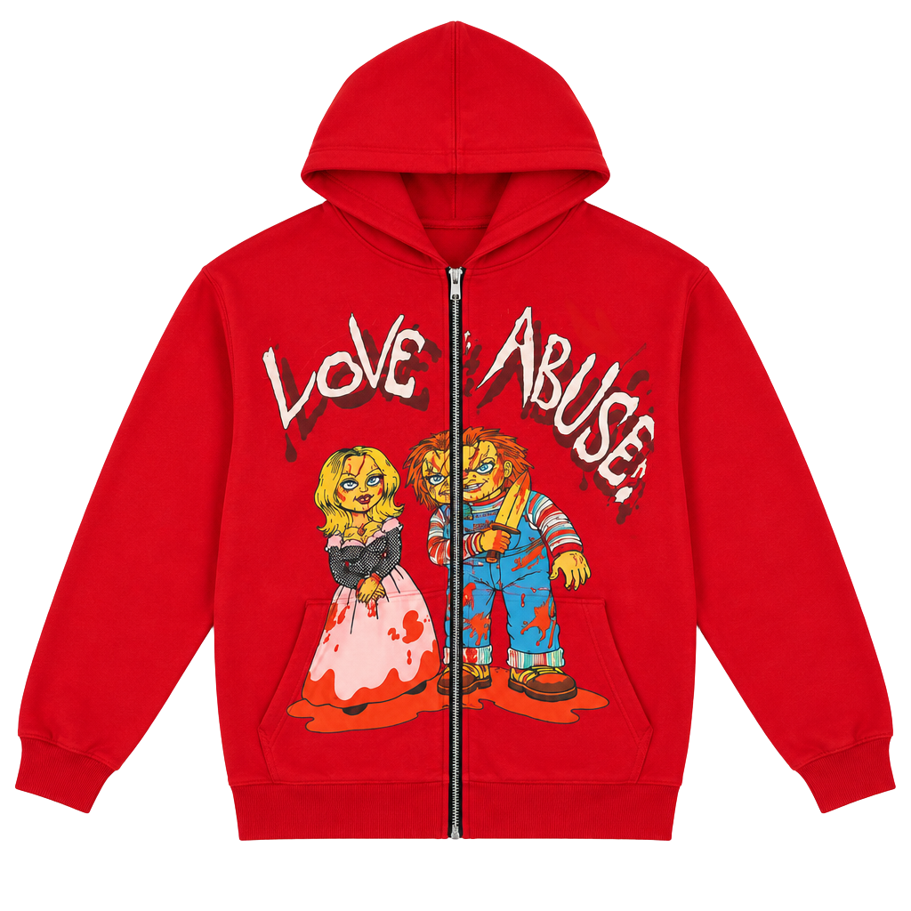 Reyzerati Love Abuser Chucky Limited Edition Full-Zip Hoodie Red Size: Large New 1
