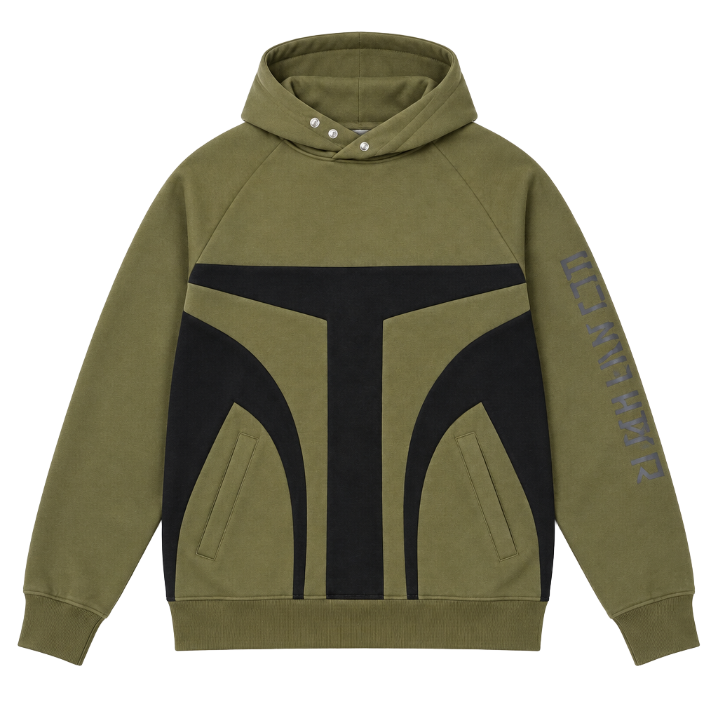 DC Star Wars Mando CB Pullover Hoodie Sweatshirt, IVY GREEN/BLACK S: Large NWT 1