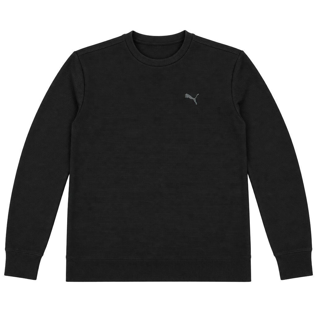 Puma Textured Crewneck Sweatshirt Size XL Black Long Sleeve Pullover 1