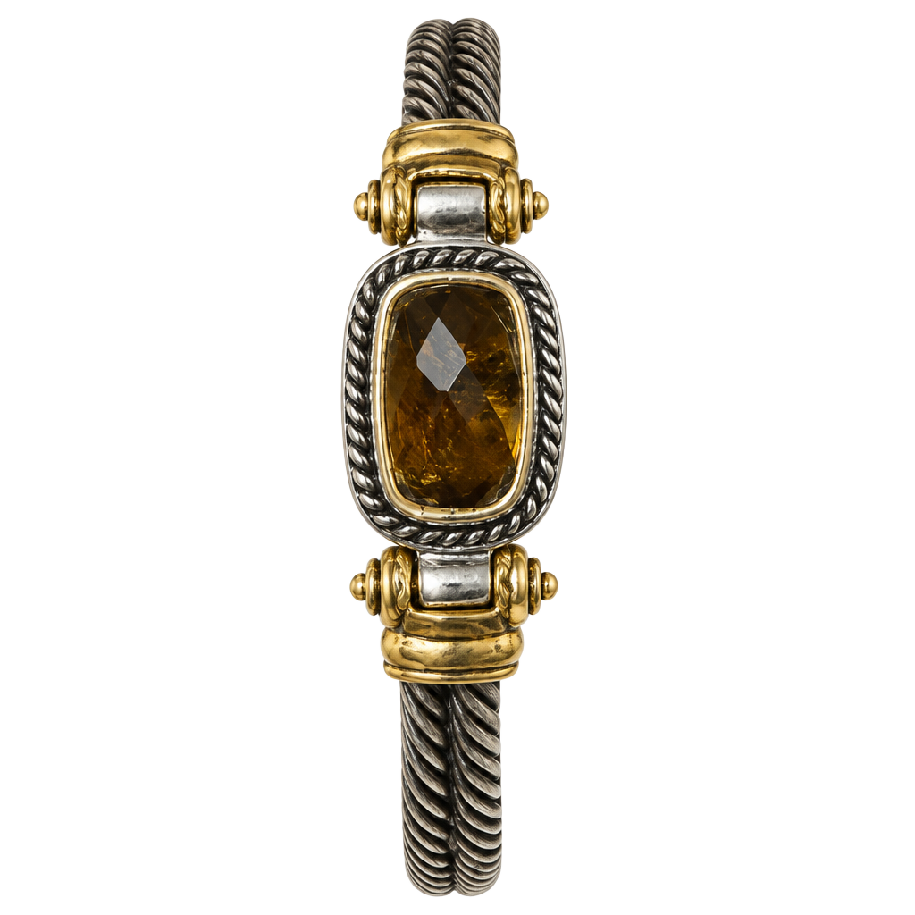 Genuine Crystal Bracelet Silver Gold Two-Tone magnetic 1