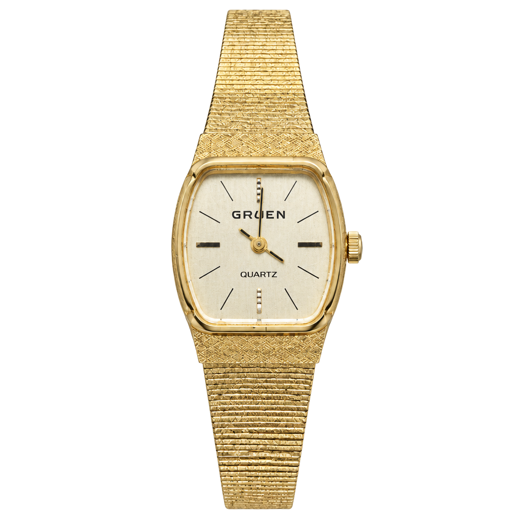 Vintage Gruen Quartz Gold Tone 1