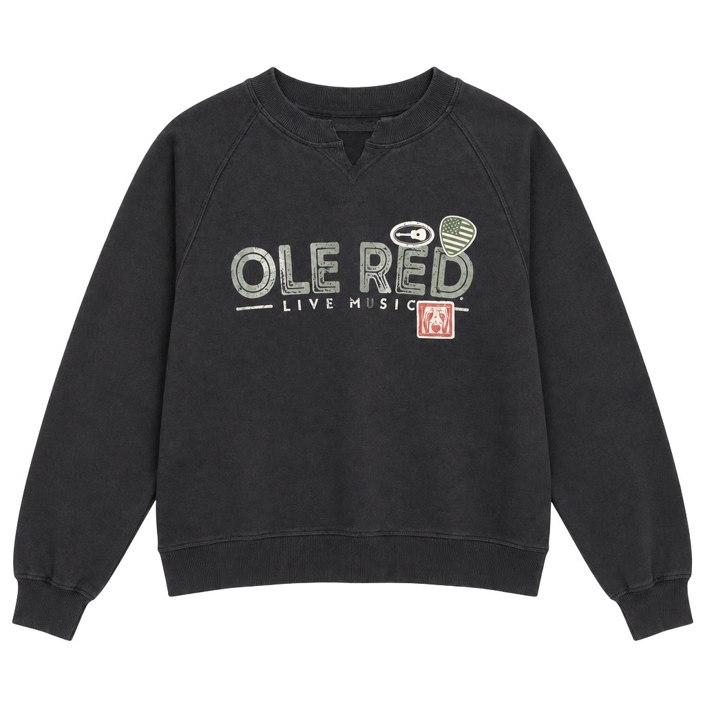 Ole Red Live Music Sweatshirt Size XL Charcoal Grey Graphic Crewneck 1