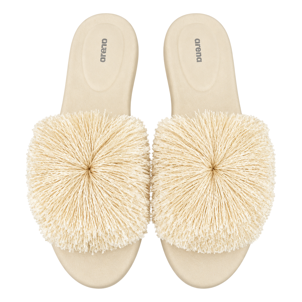 Birdies Songbird Mules Size 9 Cream Linen Pom Pom Slip On Slippers 1