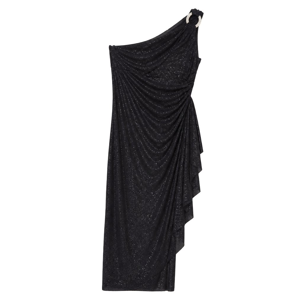 R&M Richards Glitter Dress Size 6P Black 1
