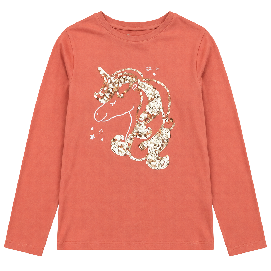 Wonder Nation Girls Long Sleeve Unicorn Sequin T-Shirt XXL 18 1