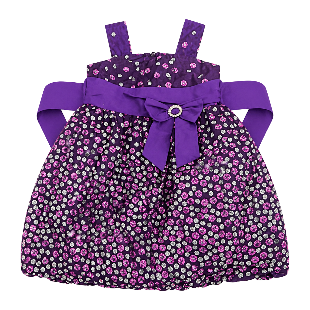 Rare Editions Toddler Girls Purple Glitter Polka Dot Dress Size 2T 1