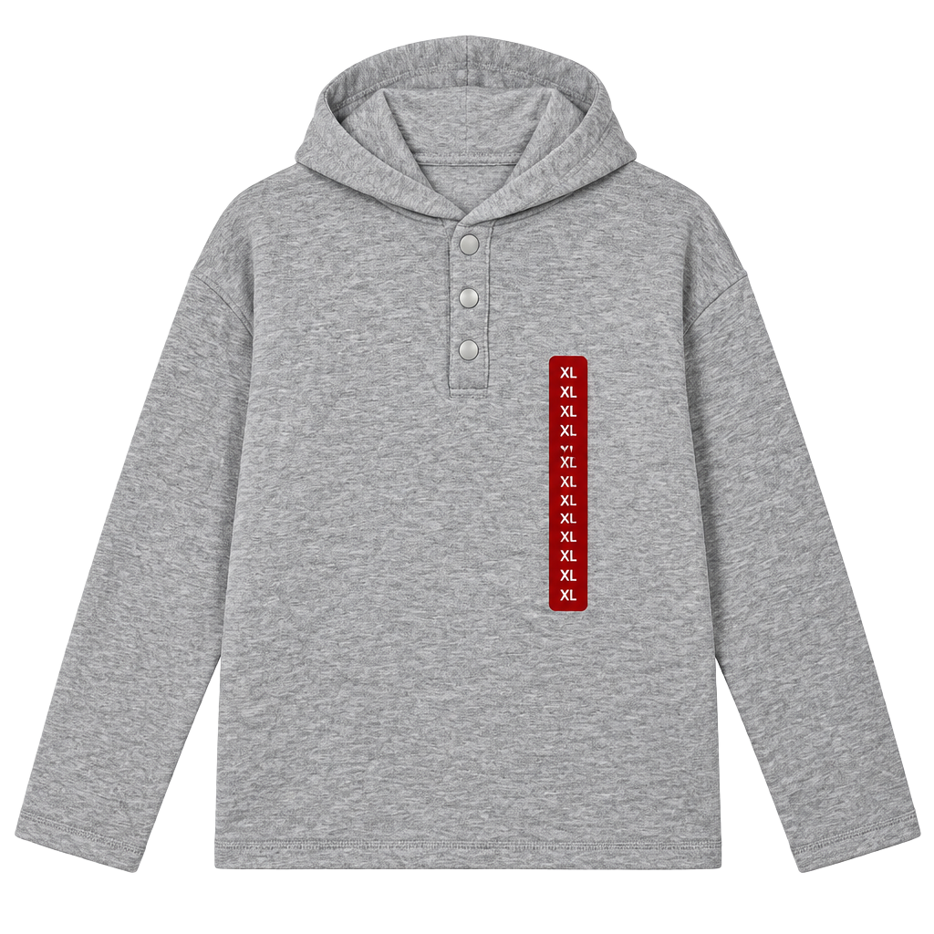 Lands' End Quilted Pullover Hoodie Size XL Gray Snap Sweatshirt NWT 1