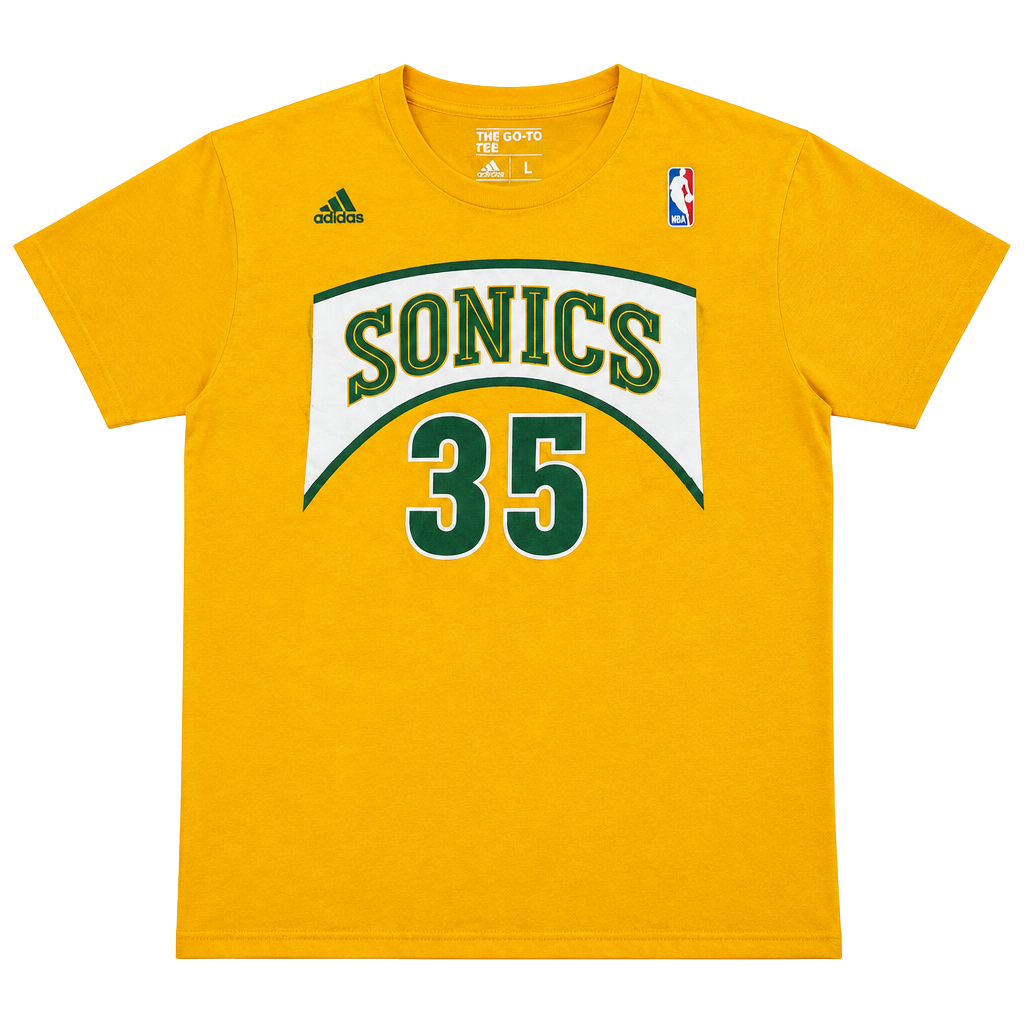 Adidas Kevin Durant Seattle Sonics NBA T-Shirt Size XL Yellow 1