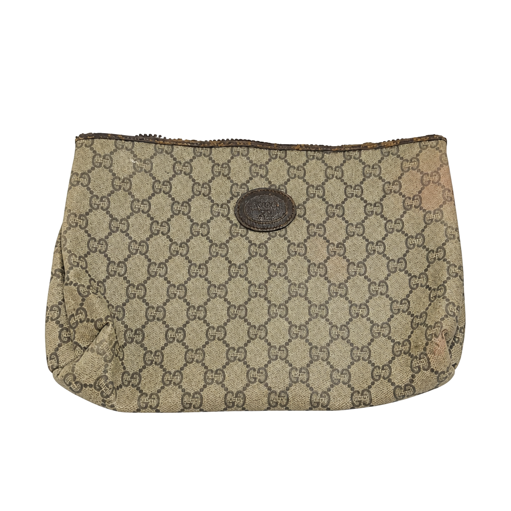 Vintage Gucci Plus GG Supreme Monogram Canvas Pouch Cosmetic Bag 1