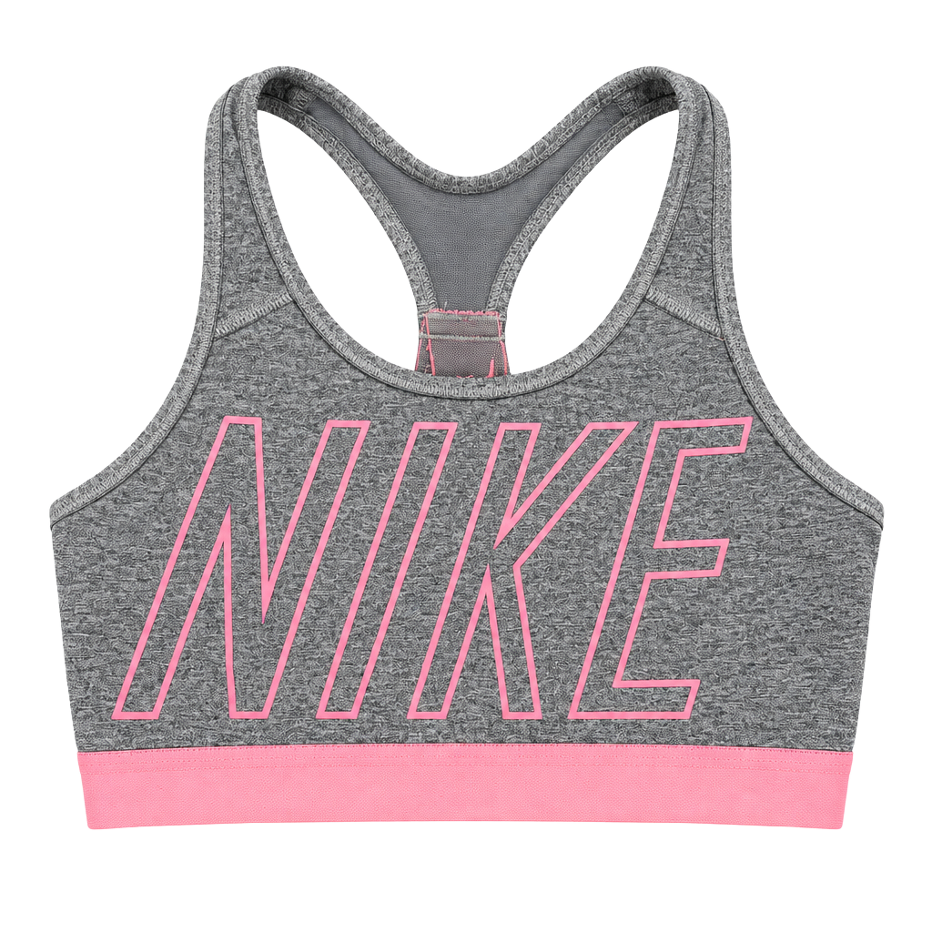 Nike Dri-FIT Sports Bra Gray Pink Racerback Activewear Gym Yoga 1