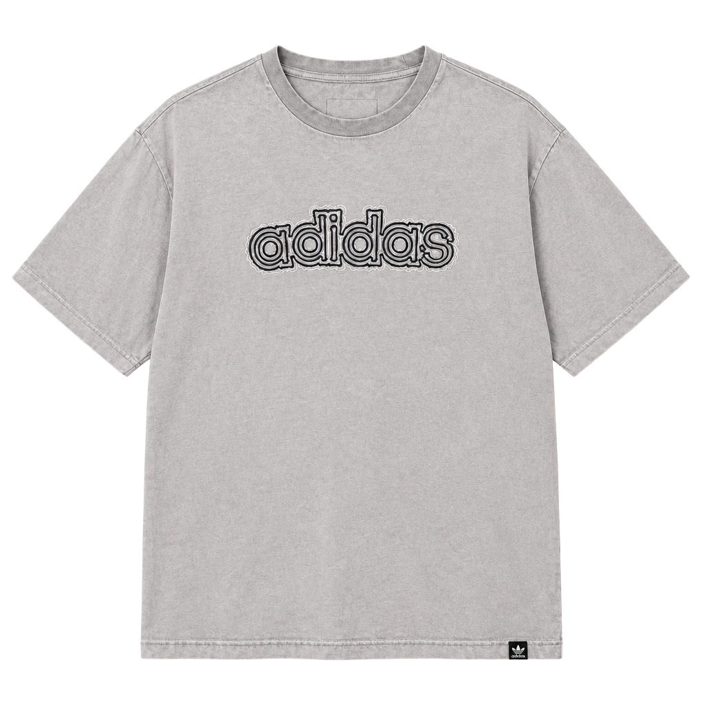 Adidas Graphic T-Shirt Size 2XL Light Blue Embroidered Logo Tee 1