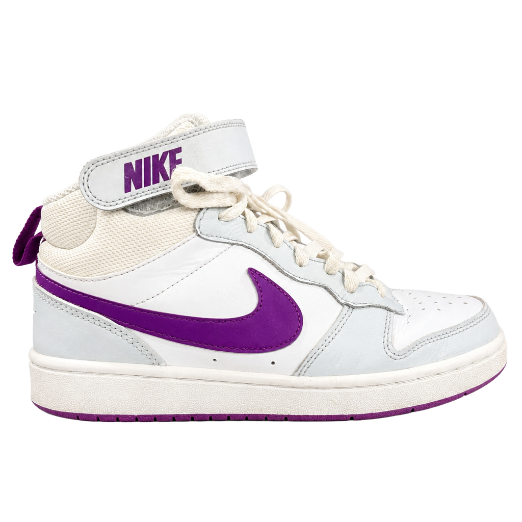 Nike Court Borough Mid 2 Size 6Y Pure Platinum Vivid Purple 1