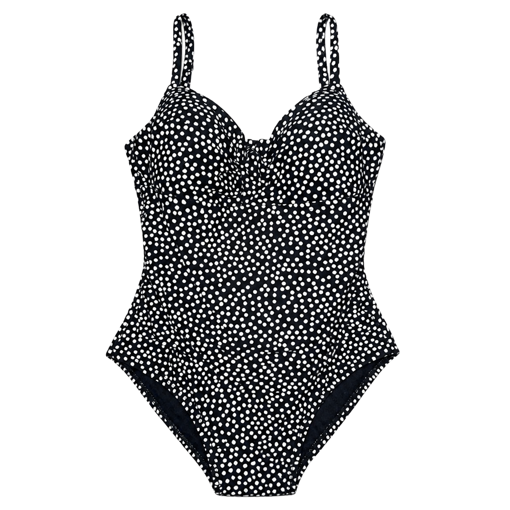 Catalina Women's Polka Dot Ruched One-Piece Swimsuit 1