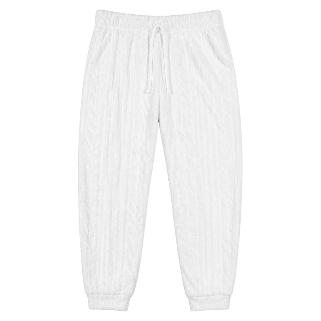 Joyspun Women's Cable Knit Plush Lounge Jogger Pants 1